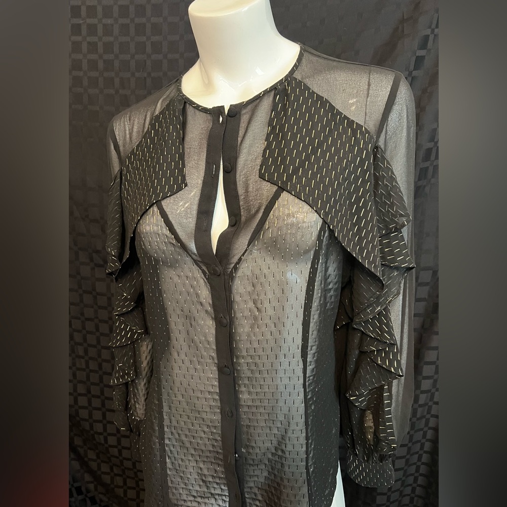 Bisou Bisou Black Sheer Size Large Top